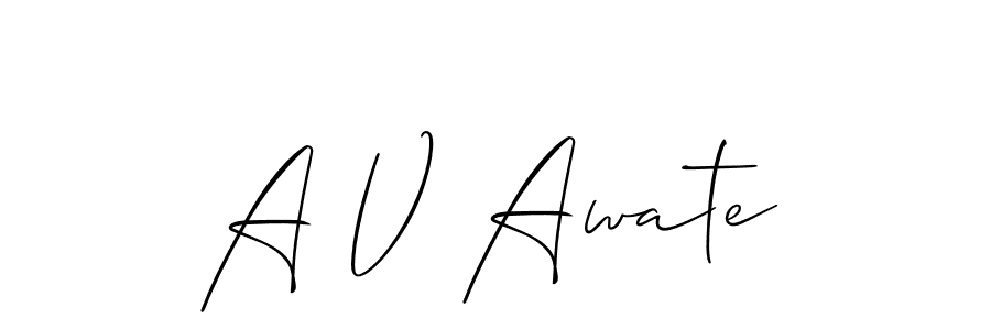 It looks lik you need a new signature style for name A V Awate. Design unique handwritten (Allison_Script) signature with our free signature maker in just a few clicks. A V Awate signature style 2 images and pictures png