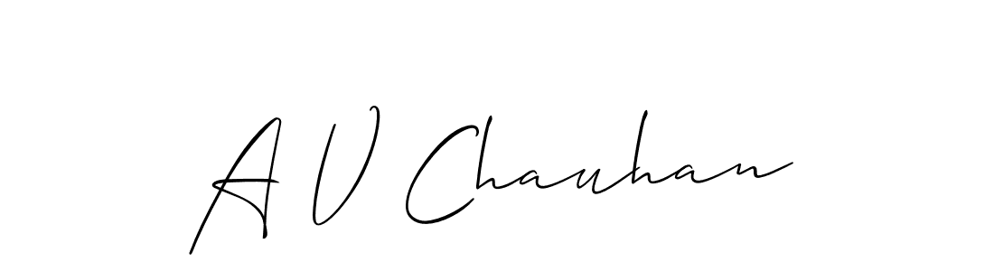 How to make A V Chauhan signature? Allison_Script is a professional autograph style. Create handwritten signature for A V Chauhan name. A V Chauhan signature style 2 images and pictures png