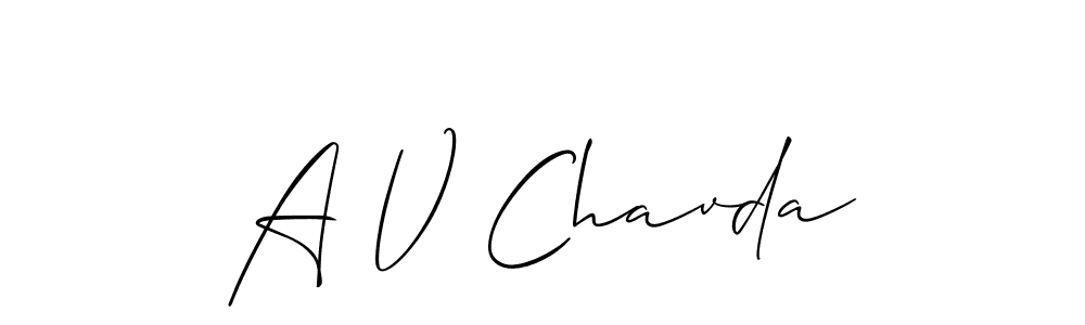 Check out images of Autograph of A V Chavda name. Actor A V Chavda Signature Style. Allison_Script is a professional sign style online. A V Chavda signature style 2 images and pictures png