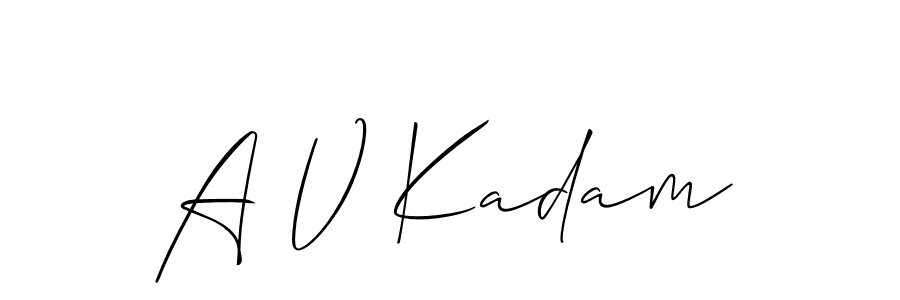 Also we have A V Kadam name is the best signature style. Create professional handwritten signature collection using Allison_Script autograph style. A V Kadam signature style 2 images and pictures png