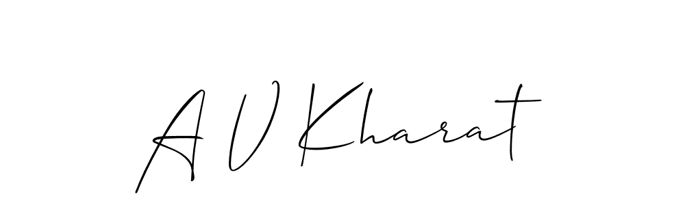 Make a beautiful signature design for name A V Kharat. With this signature (Allison_Script) style, you can create a handwritten signature for free. A V Kharat signature style 2 images and pictures png
