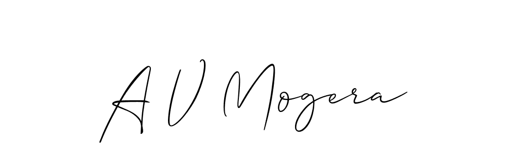 Make a beautiful signature design for name A V Mogera. With this signature (Allison_Script) style, you can create a handwritten signature for free. A V Mogera signature style 2 images and pictures png
