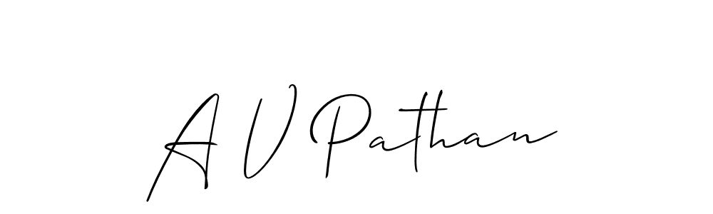 Make a short A V Pathan signature style. Manage your documents anywhere anytime using Allison_Script. Create and add eSignatures, submit forms, share and send files easily. A V Pathan signature style 2 images and pictures png