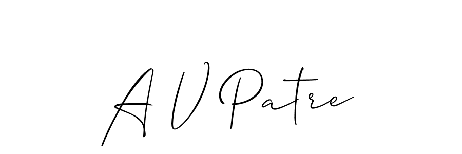 A V Patre stylish signature style. Best Handwritten Sign (Allison_Script) for my name. Handwritten Signature Collection Ideas for my name A V Patre. A V Patre signature style 2 images and pictures png