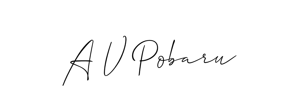 How to Draw A V Pobaru signature style? Allison_Script is a latest design signature styles for name A V Pobaru. A V Pobaru signature style 2 images and pictures png