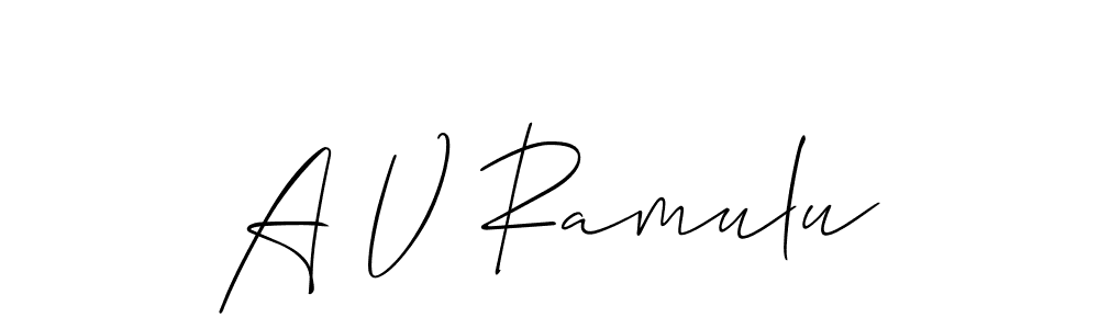 A V Ramulu stylish signature style. Best Handwritten Sign (Allison_Script) for my name. Handwritten Signature Collection Ideas for my name A V Ramulu. A V Ramulu signature style 2 images and pictures png