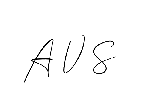 Make a beautiful signature design for name A V S. With this signature (Allison_Script) style, you can create a handwritten signature for free. A V S signature style 2 images and pictures png