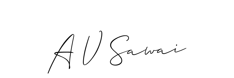 Create a beautiful signature design for name A V Sawai. With this signature (Allison_Script) fonts, you can make a handwritten signature for free. A V Sawai signature style 2 images and pictures png
