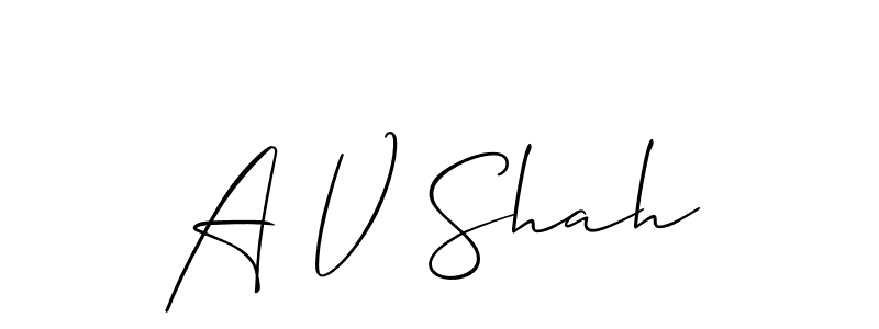 Also we have A V Shah name is the best signature style. Create professional handwritten signature collection using Allison_Script autograph style. A V Shah signature style 2 images and pictures png