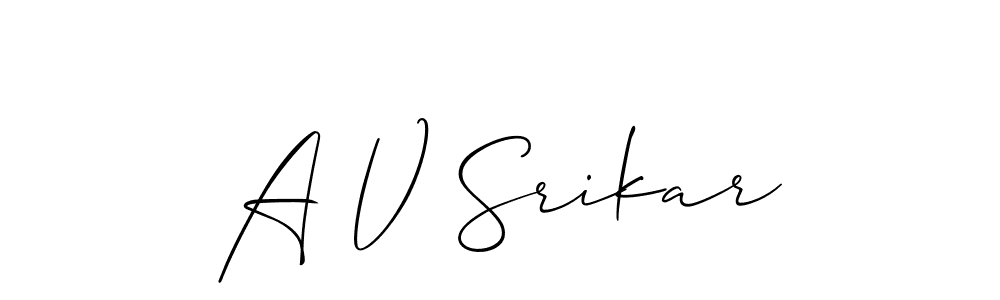 Best and Professional Signature Style for A V Srikar. Allison_Script Best Signature Style Collection. A V Srikar signature style 2 images and pictures png