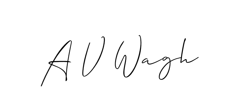 Also we have A V Wagh name is the best signature style. Create professional handwritten signature collection using Allison_Script autograph style. A V Wagh signature style 2 images and pictures png