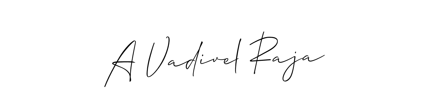 Make a beautiful signature design for name A Vadivel Raja. With this signature (Allison_Script) style, you can create a handwritten signature for free. A Vadivel Raja signature style 2 images and pictures png