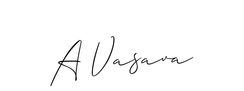 Make a short A Vasava signature style. Manage your documents anywhere anytime using Allison_Script. Create and add eSignatures, submit forms, share and send files easily. A Vasava signature style 2 images and pictures png