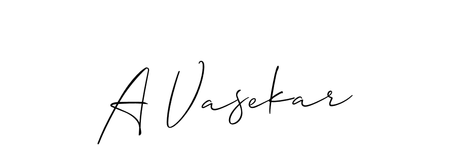 Design your own signature with our free online signature maker. With this signature software, you can create a handwritten (Allison_Script) signature for name A Vasekar. A Vasekar signature style 2 images and pictures png