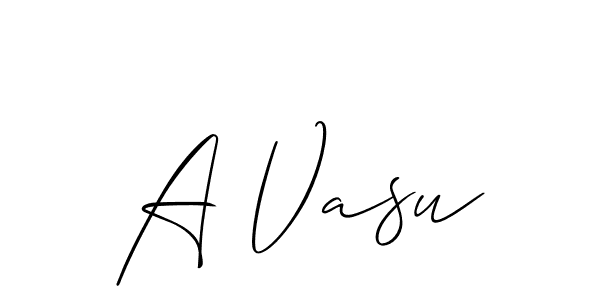 A Vasu stylish signature style. Best Handwritten Sign (Allison_Script) for my name. Handwritten Signature Collection Ideas for my name A Vasu. A Vasu signature style 2 images and pictures png