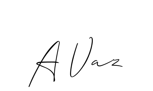 Make a beautiful signature design for name A Vaz. With this signature (Allison_Script) style, you can create a handwritten signature for free. A Vaz signature style 2 images and pictures png