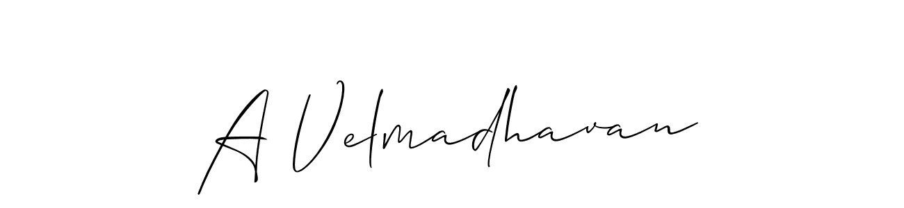 Also we have A Velmadhavan name is the best signature style. Create professional handwritten signature collection using Allison_Script autograph style. A Velmadhavan signature style 2 images and pictures png