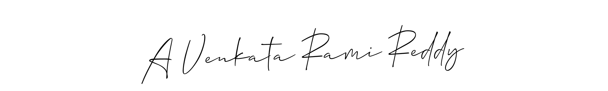 Design your own signature with our free online signature maker. With this signature software, you can create a handwritten (Allison_Script) signature for name A Venkata Rami Reddy. A Venkata Rami Reddy signature style 2 images and pictures png