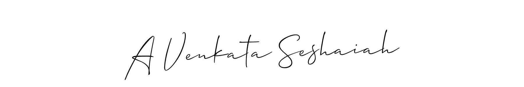 How to make A Venkata Seshaiah name signature. Use Allison_Script style for creating short signs online. This is the latest handwritten sign. A Venkata Seshaiah signature style 2 images and pictures png