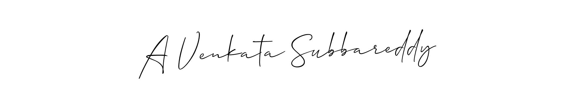Best and Professional Signature Style for A Venkata Subbareddy. Allison_Script Best Signature Style Collection. A Venkata Subbareddy signature style 2 images and pictures png
