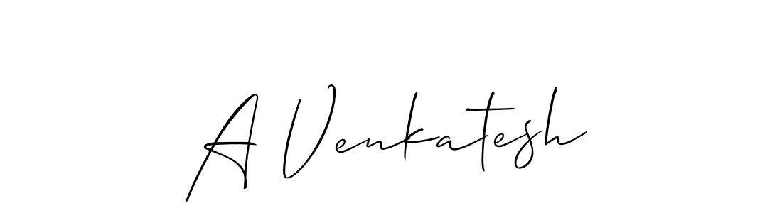 How to make A Venkatesh name signature. Use Allison_Script style for creating short signs online. This is the latest handwritten sign. A Venkatesh signature style 2 images and pictures png