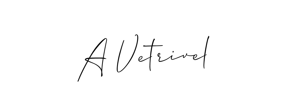 Make a beautiful signature design for name A Vetrivel. With this signature (Allison_Script) style, you can create a handwritten signature for free. A Vetrivel signature style 2 images and pictures png