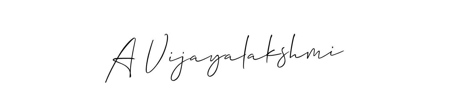 Make a short A Vijayalakshmi signature style. Manage your documents anywhere anytime using Allison_Script. Create and add eSignatures, submit forms, share and send files easily. A Vijayalakshmi signature style 2 images and pictures png