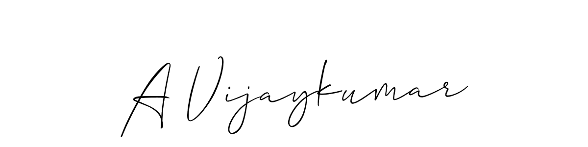 It looks lik you need a new signature style for name A Vijaykumar. Design unique handwritten (Allison_Script) signature with our free signature maker in just a few clicks. A Vijaykumar signature style 2 images and pictures png