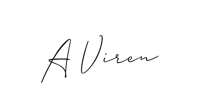 How to make A Viren signature? Allison_Script is a professional autograph style. Create handwritten signature for A Viren name. A Viren signature style 2 images and pictures png