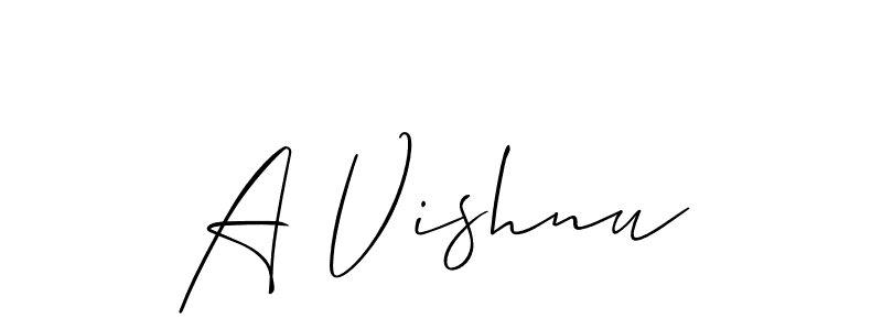 You should practise on your own different ways (Allison_Script) to write your name (A Vishnu) in signature. don't let someone else do it for you. A Vishnu signature style 2 images and pictures png