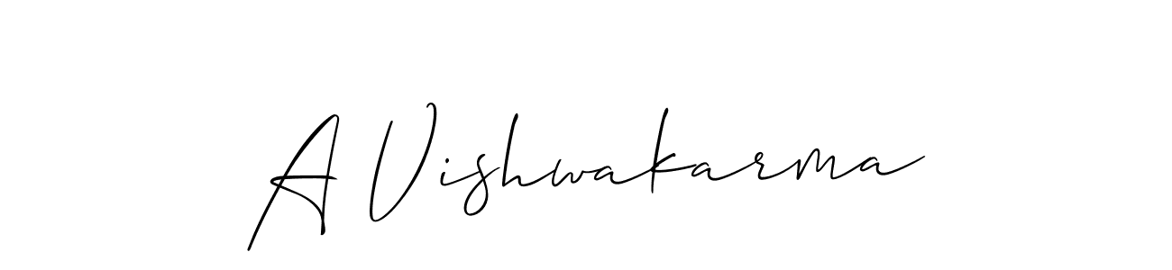 Make a beautiful signature design for name A Vishwakarma. With this signature (Allison_Script) style, you can create a handwritten signature for free. A Vishwakarma signature style 2 images and pictures png
