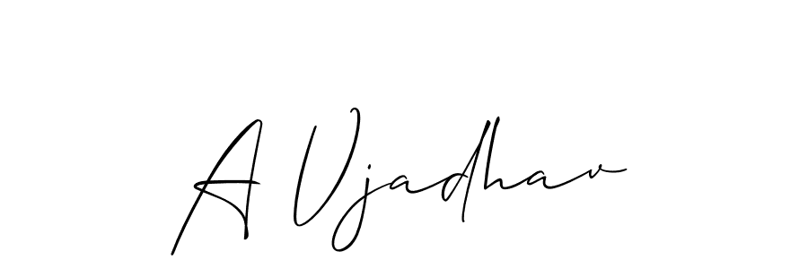 Allison_Script is a professional signature style that is perfect for those who want to add a touch of class to their signature. It is also a great choice for those who want to make their signature more unique. Get A Vjadhav name to fancy signature for free. A Vjadhav signature style 2 images and pictures png