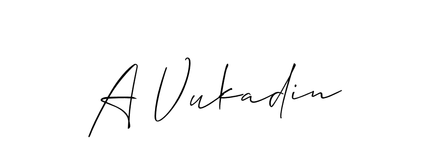 How to make A Vukadin signature? Allison_Script is a professional autograph style. Create handwritten signature for A Vukadin name. A Vukadin signature style 2 images and pictures png