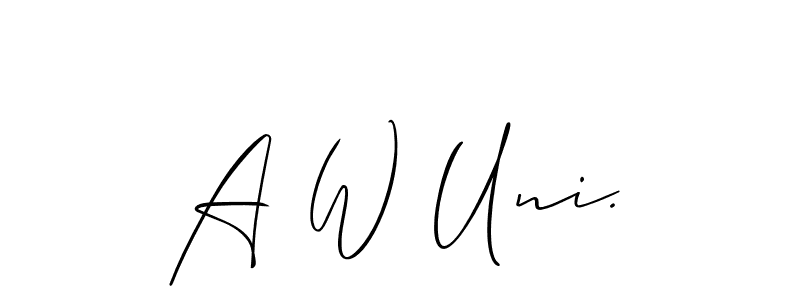 if you are searching for the best signature style for your name A W Uni.. so please give up your signature search. here we have designed multiple signature styles  using Allison_Script. A W Uni. signature style 2 images and pictures png