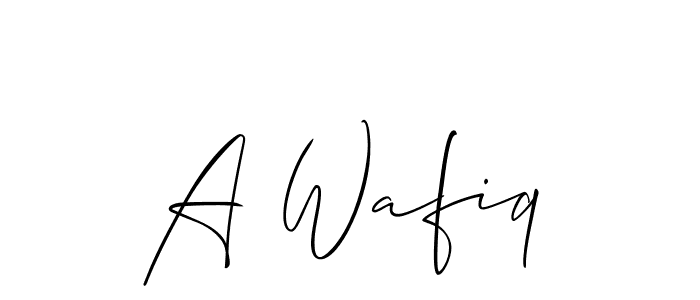 Make a beautiful signature design for name A Wafiq. With this signature (Allison_Script) style, you can create a handwritten signature for free. A Wafiq signature style 2 images and pictures png