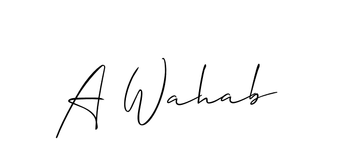 You should practise on your own different ways (Allison_Script) to write your name (A Wahab) in signature. don't let someone else do it for you. A Wahab signature style 2 images and pictures png