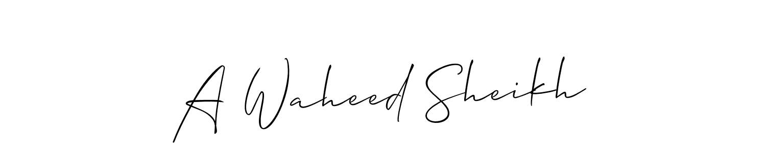 You can use this online signature creator to create a handwritten signature for the name A Waheed Sheikh. This is the best online autograph maker. A Waheed Sheikh signature style 2 images and pictures png