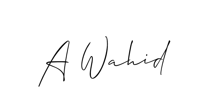 Also we have A Wahid name is the best signature style. Create professional handwritten signature collection using Allison_Script autograph style. A Wahid signature style 2 images and pictures png