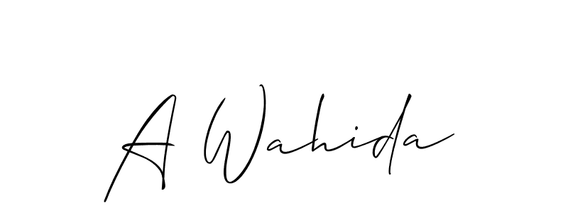 Make a beautiful signature design for name A Wahida. With this signature (Allison_Script) style, you can create a handwritten signature for free. A Wahida signature style 2 images and pictures png