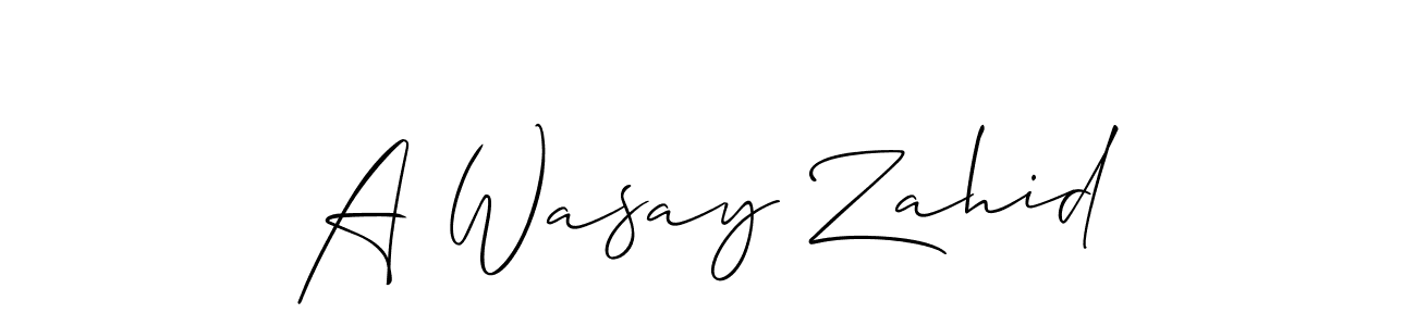 Use a signature maker to create a handwritten signature online. With this signature software, you can design (Allison_Script) your own signature for name A Wasay Zahid. A Wasay Zahid signature style 2 images and pictures png