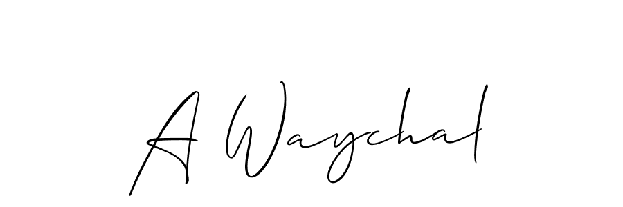 if you are searching for the best signature style for your name A Waychal. so please give up your signature search. here we have designed multiple signature styles  using Allison_Script. A Waychal signature style 2 images and pictures png