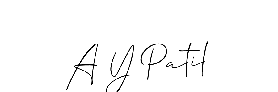 Similarly Allison_Script is the best handwritten signature design. Signature creator online .You can use it as an online autograph creator for name A Y Patil. A Y Patil signature style 2 images and pictures png