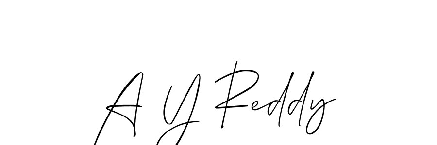 Also You can easily find your signature by using the search form. We will create A Y Reddy name handwritten signature images for you free of cost using Allison_Script sign style. A Y Reddy signature style 2 images and pictures png