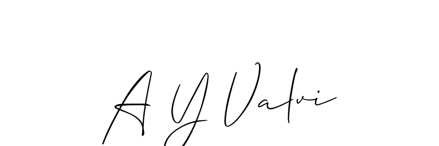 Similarly Allison_Script is the best handwritten signature design. Signature creator online .You can use it as an online autograph creator for name A Y Valvi. A Y Valvi signature style 2 images and pictures png