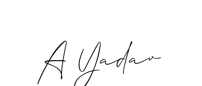 How to make A Yadav signature? Allison_Script is a professional autograph style. Create handwritten signature for A Yadav name. A Yadav signature style 2 images and pictures png