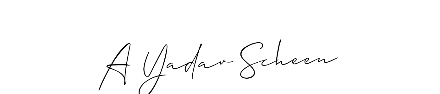 Similarly Allison_Script is the best handwritten signature design. Signature creator online .You can use it as an online autograph creator for name A Yadav Scheen. A Yadav Scheen signature style 2 images and pictures png