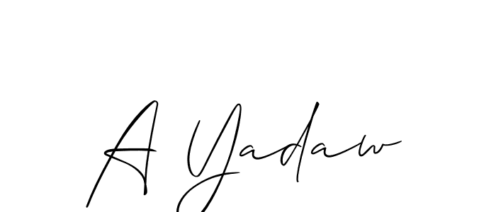 Design your own signature with our free online signature maker. With this signature software, you can create a handwritten (Allison_Script) signature for name A Yadaw. A Yadaw signature style 2 images and pictures png