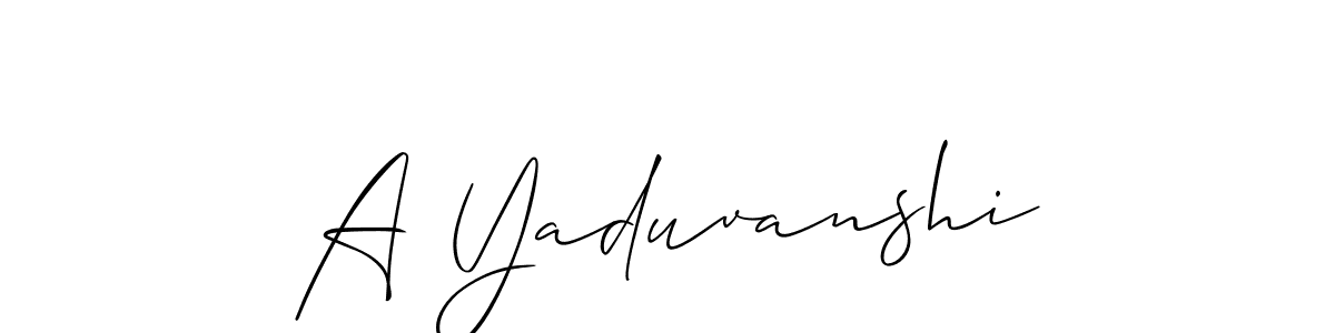 It looks lik you need a new signature style for name A Yaduvanshi. Design unique handwritten (Allison_Script) signature with our free signature maker in just a few clicks. A Yaduvanshi signature style 2 images and pictures png