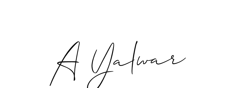 Here are the top 10 professional signature styles for the name A Yalwar. These are the best autograph styles you can use for your name. A Yalwar signature style 2 images and pictures png