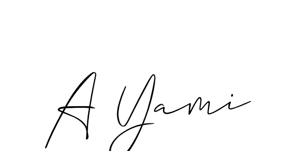 Make a beautiful signature design for name A Yami. With this signature (Allison_Script) style, you can create a handwritten signature for free. A Yami signature style 2 images and pictures png